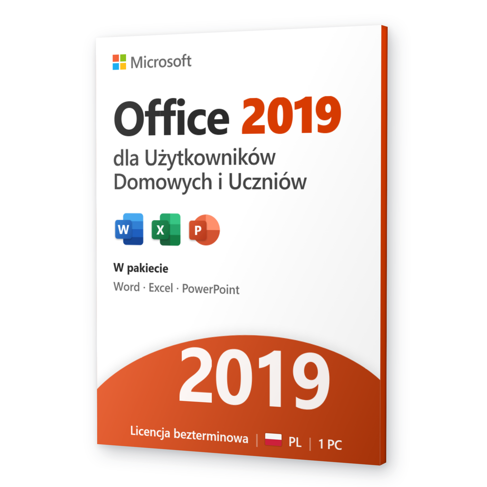 Microsoft Office 2019 dla Użytkowników Domowych i Uczniów - licencja Office dla domu