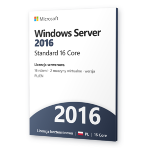 Microsoft Windows Server 2016 Standard 16 Core - licencja Server Standard 16 rdzeni
