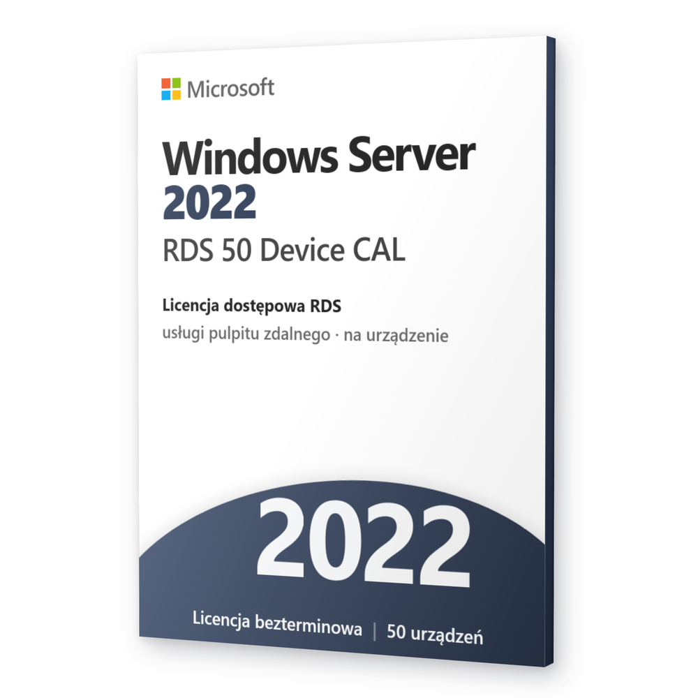 Microsoft Windows Server 2022 RDS 50 Device CAL - klucz RDS 2022 dla 50 urządzeń