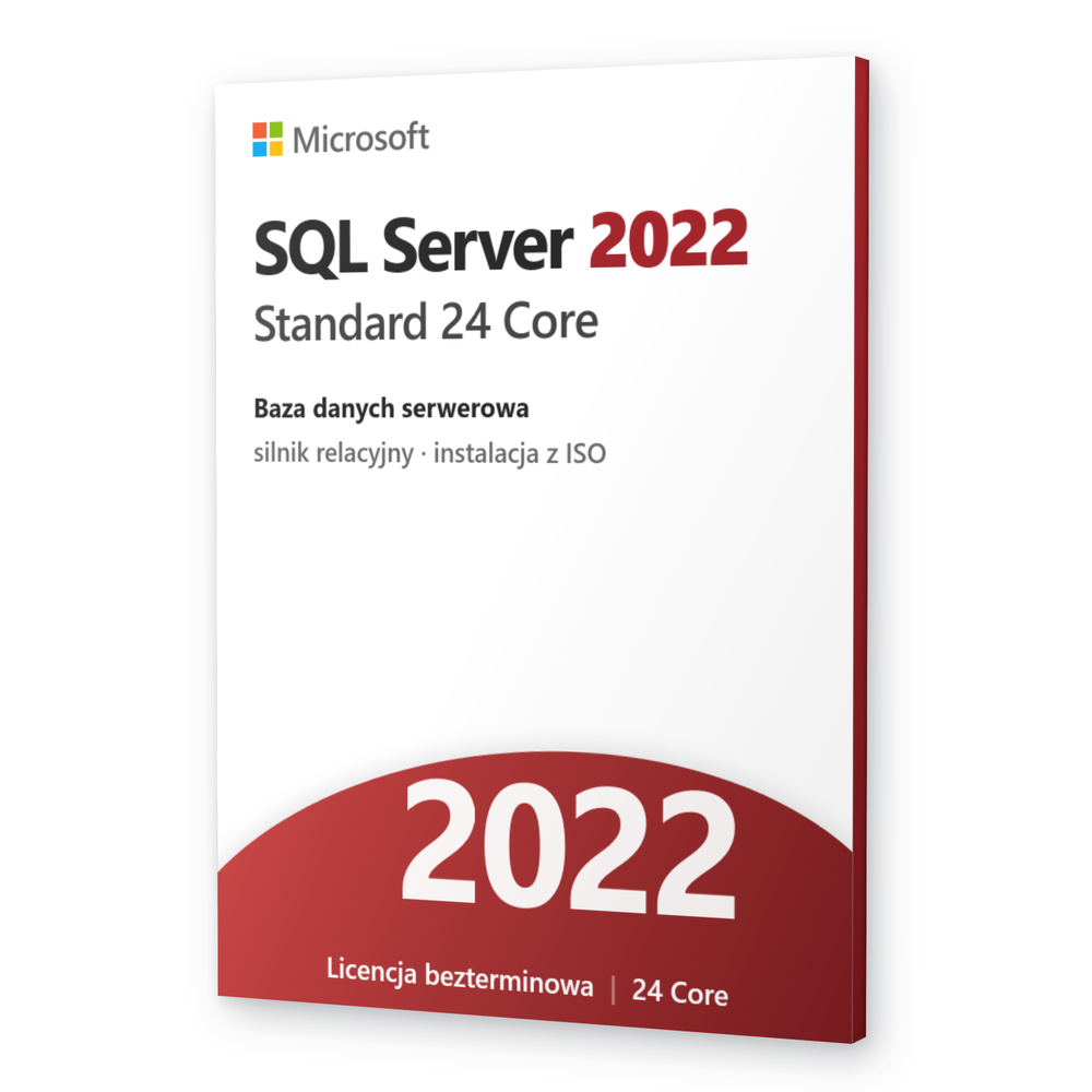 Microsoft SQL Server 2022 Standard 24 Core - klucz SQL Server 2022 Standard