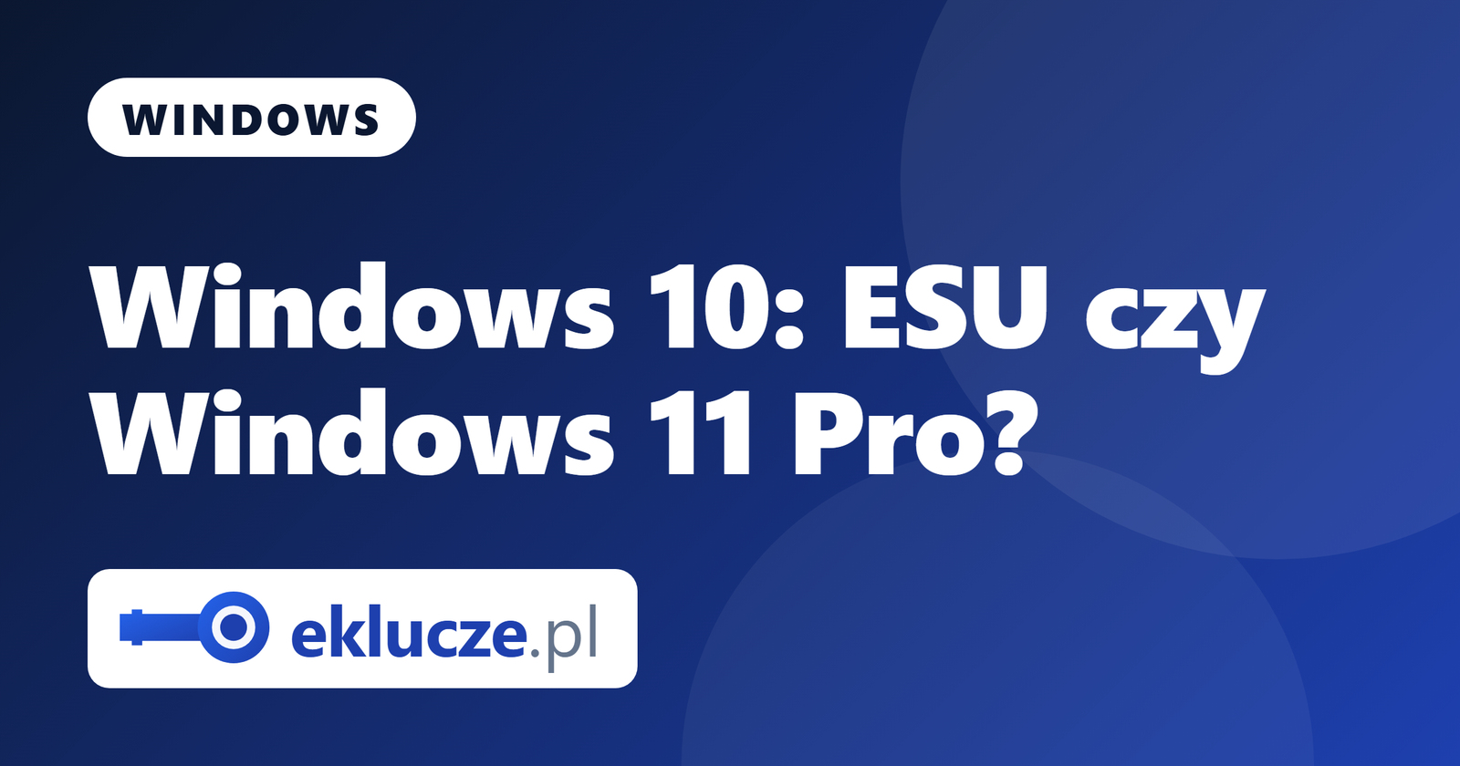 Windows 10 po końcu wsparcia: ESU dla firm czy Windows 11 Pro?